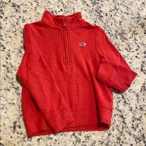 2T RED VINEYARD VINES PULL OVER WITH ZIP